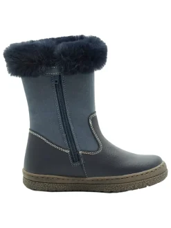 Leder-Boots in Dunkelblau