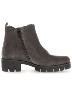 Leder-Boots in Grau