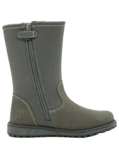 Leder-Boots in Grau