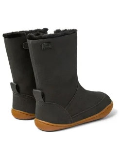 Leder-Boots in Grau
