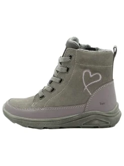 Leder-Boots in Grau