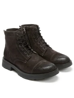 Leder-Boots in Grau