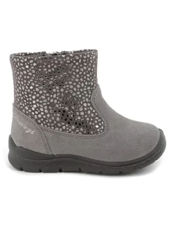 Leder-Boots in Grau