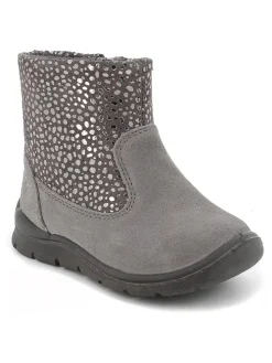 Leder-Boots in Grau