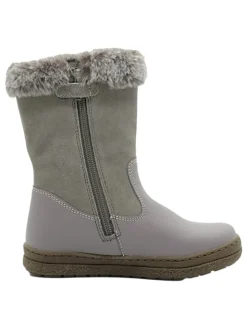 Leder-Boots in Grau
