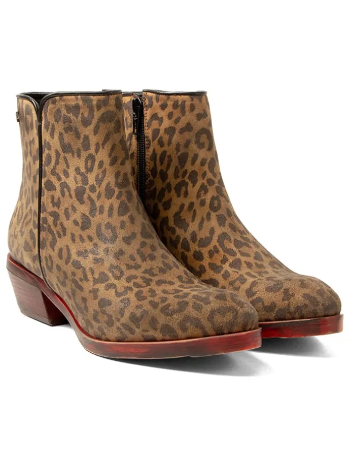 Leder-Boots in Hellbraun/ Braun