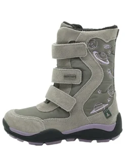 Leder-Boots in Khaki