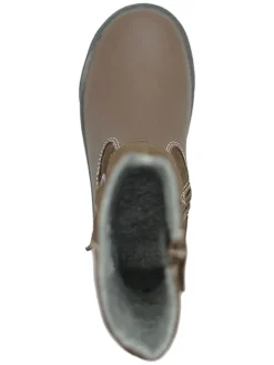 Leder-Boots in Khaki