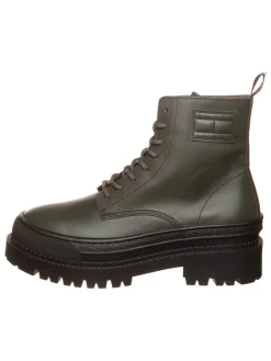 Leder-Boots in Khaki