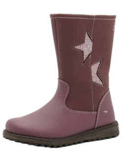 Leder-Boots in Lila