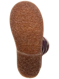 Leder-Boots in Lila/ Gold