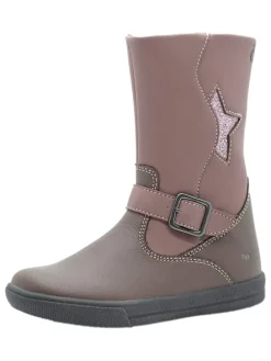 Leder-Boots in Mauve
