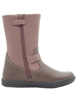 Leder-Boots in Mauve