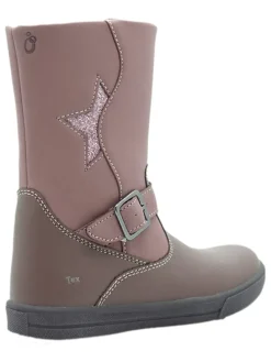 Leder-Boots in Mauve
