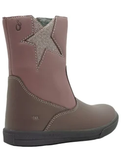 Leder-Boots in Mauve