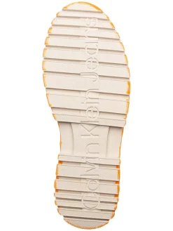 Leder-Boots in Orange/ Beige