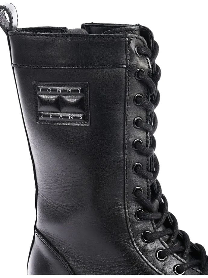 Leder-Boots in Schwarz