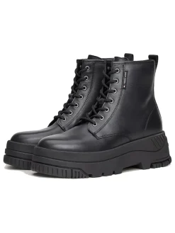Leder-Boots in Schwarz