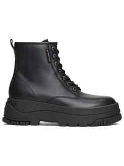 Leder-Boots in Schwarz