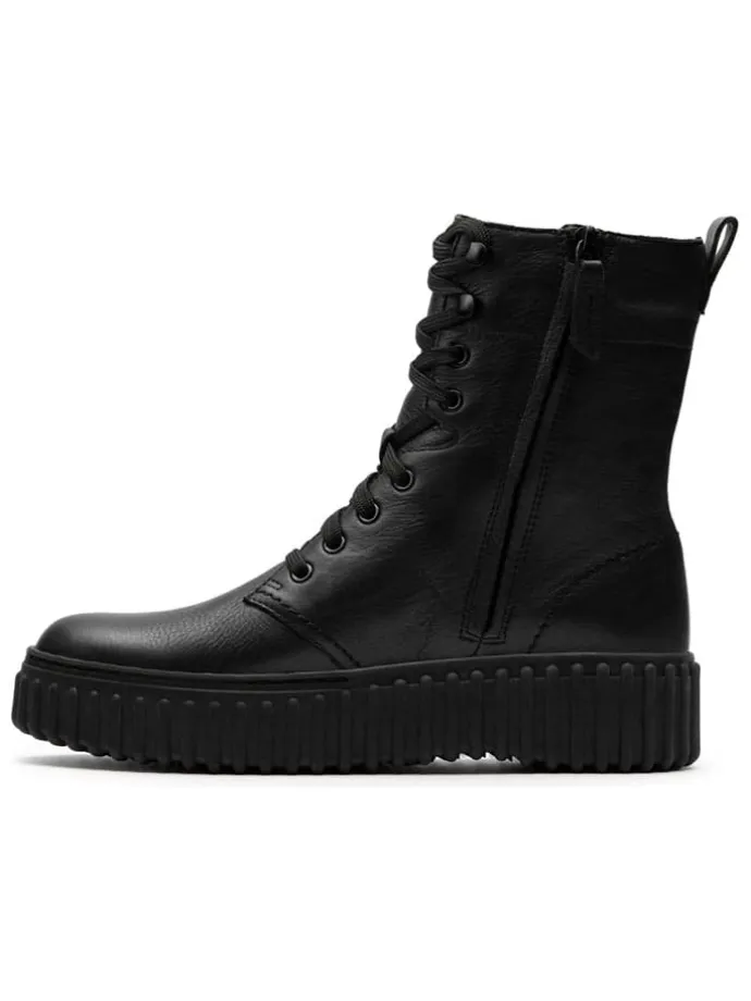 Leder-Boots in Schwarz