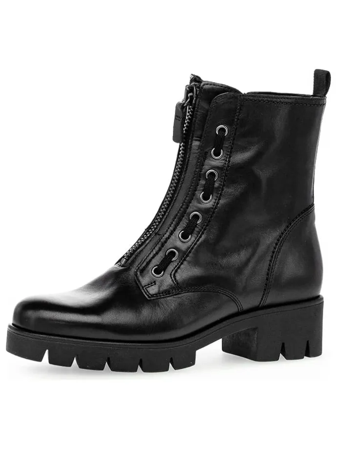 Leder-Boots in Schwarz
