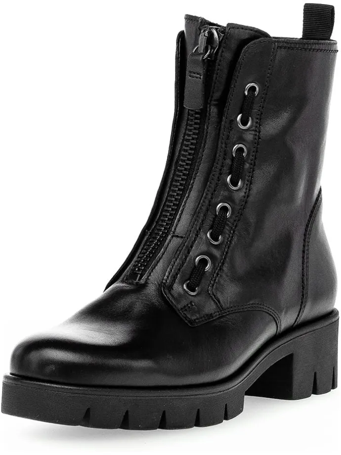 Leder-Boots in Schwarz
