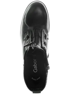 Leder-Boots in Schwarz