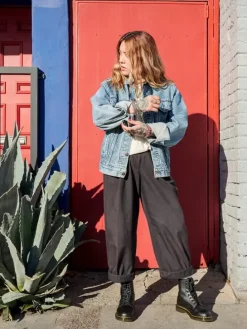 Leder-Boots in Schwarz