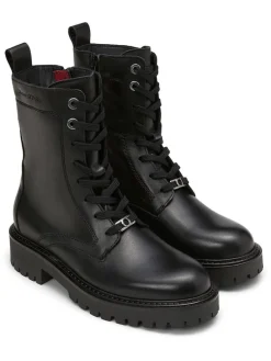 Leder-Boots in Schwarz