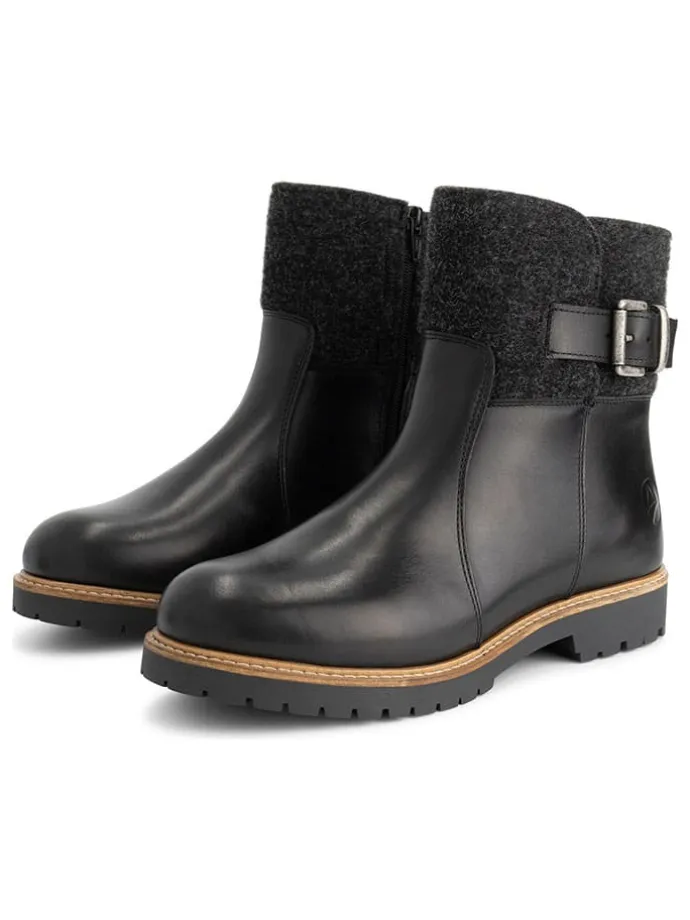 Leder-Boots in Schwarz