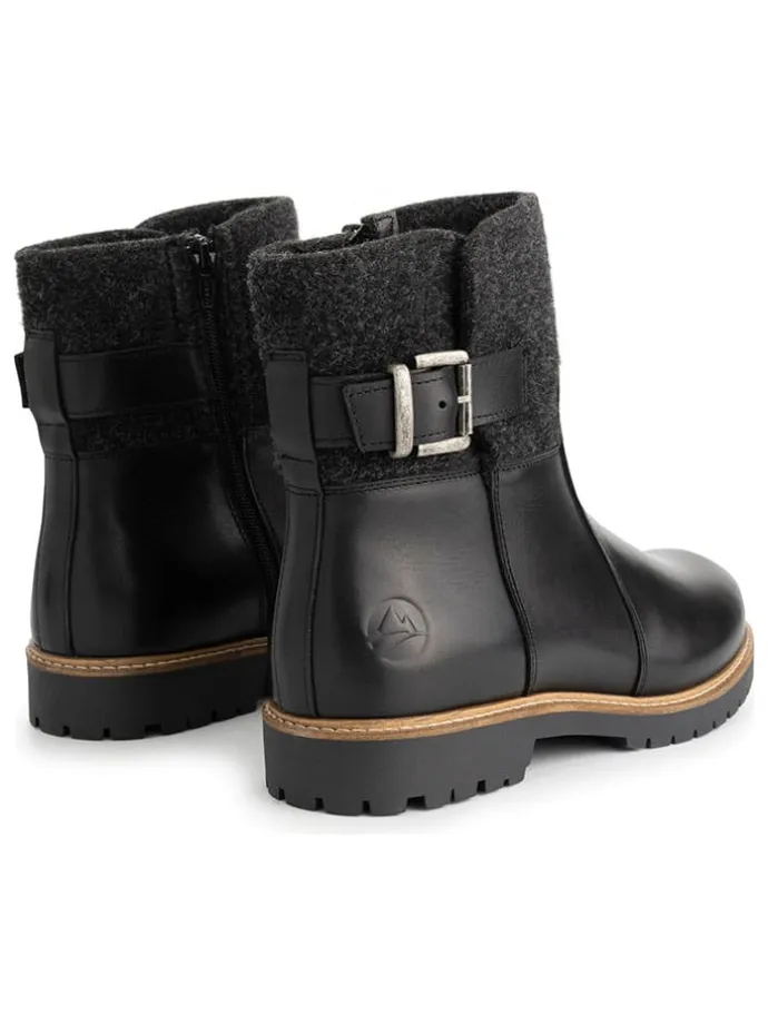 Leder-Boots in Schwarz