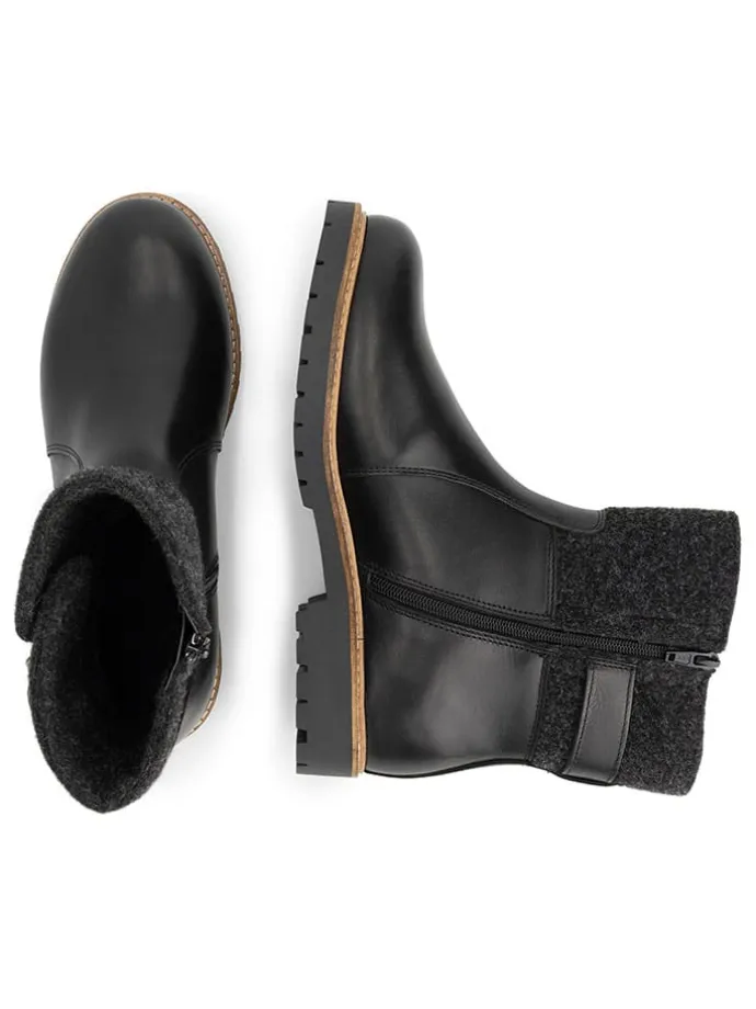 Leder-Boots in Schwarz