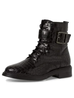 Leder-Boots in Schwarz