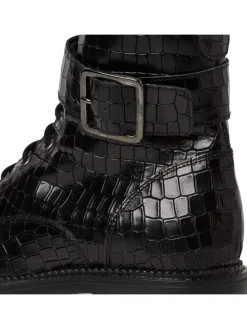 Leder-Boots in Schwarz