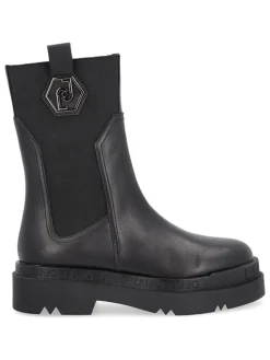 Leder-Boots in Schwarz