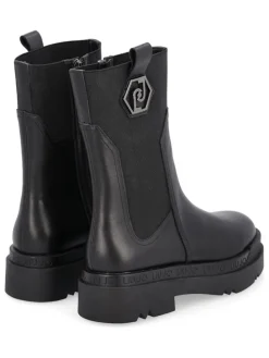 Leder-Boots in Schwarz