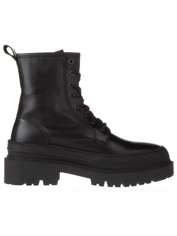 Leder-Boots in Schwarz