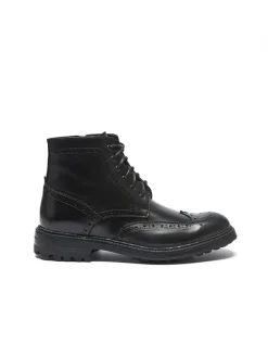 Leder-Boots in Schwarz