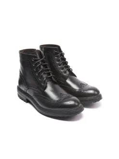 Leder-Boots in Schwarz
