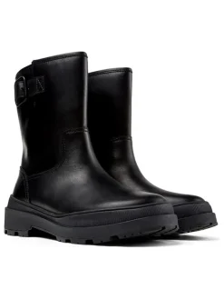 Leder-Boots in Schwarz