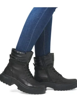 Leder-Boots in Schwarz