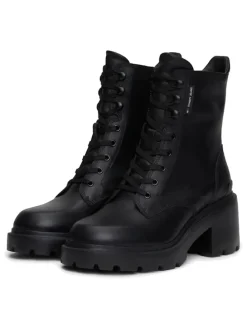 Leder-Boots in Schwarz