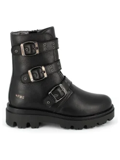 Leder-Boots in Schwarz