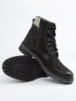 Leder-Boots in Schwarz