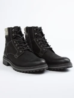 Leder-Boots in Schwarz