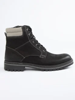 Leder-Boots in Schwarz