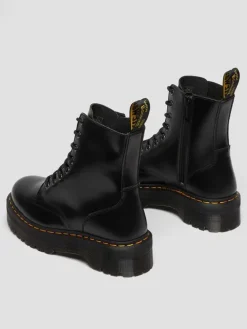 Leder-Boots in Schwarz
