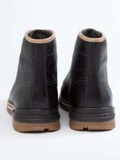 Leder-Boots in Schwarz