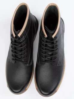 Leder-Boots in Schwarz