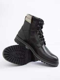 Leder-Boots in Schwarz
